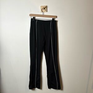 Nike Training Women Black White Stripe Tech Fleece Dri-Fit Zippered Ankle Pants